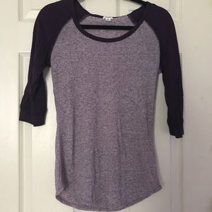 Purple baseball tee